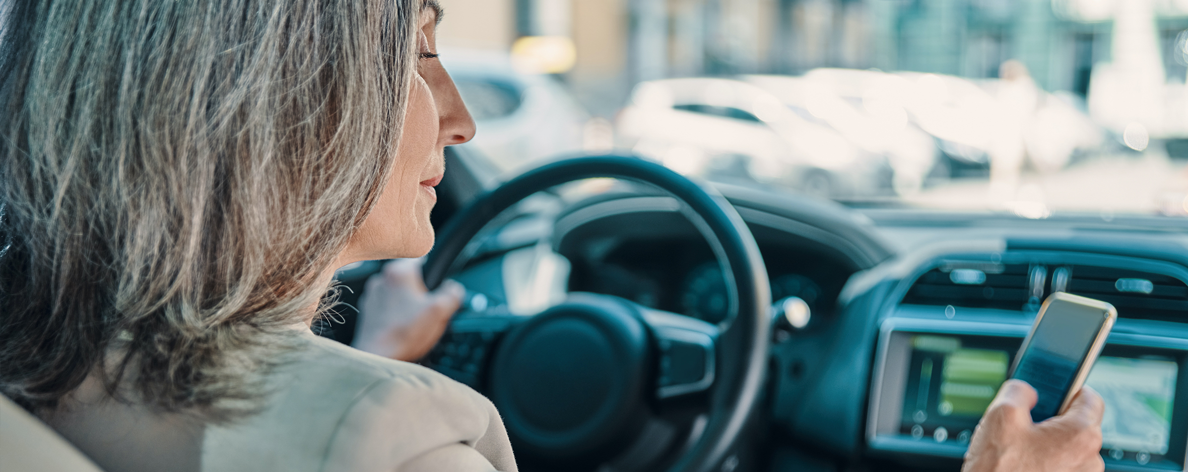 Woman experiencing a personalized vehicle feature